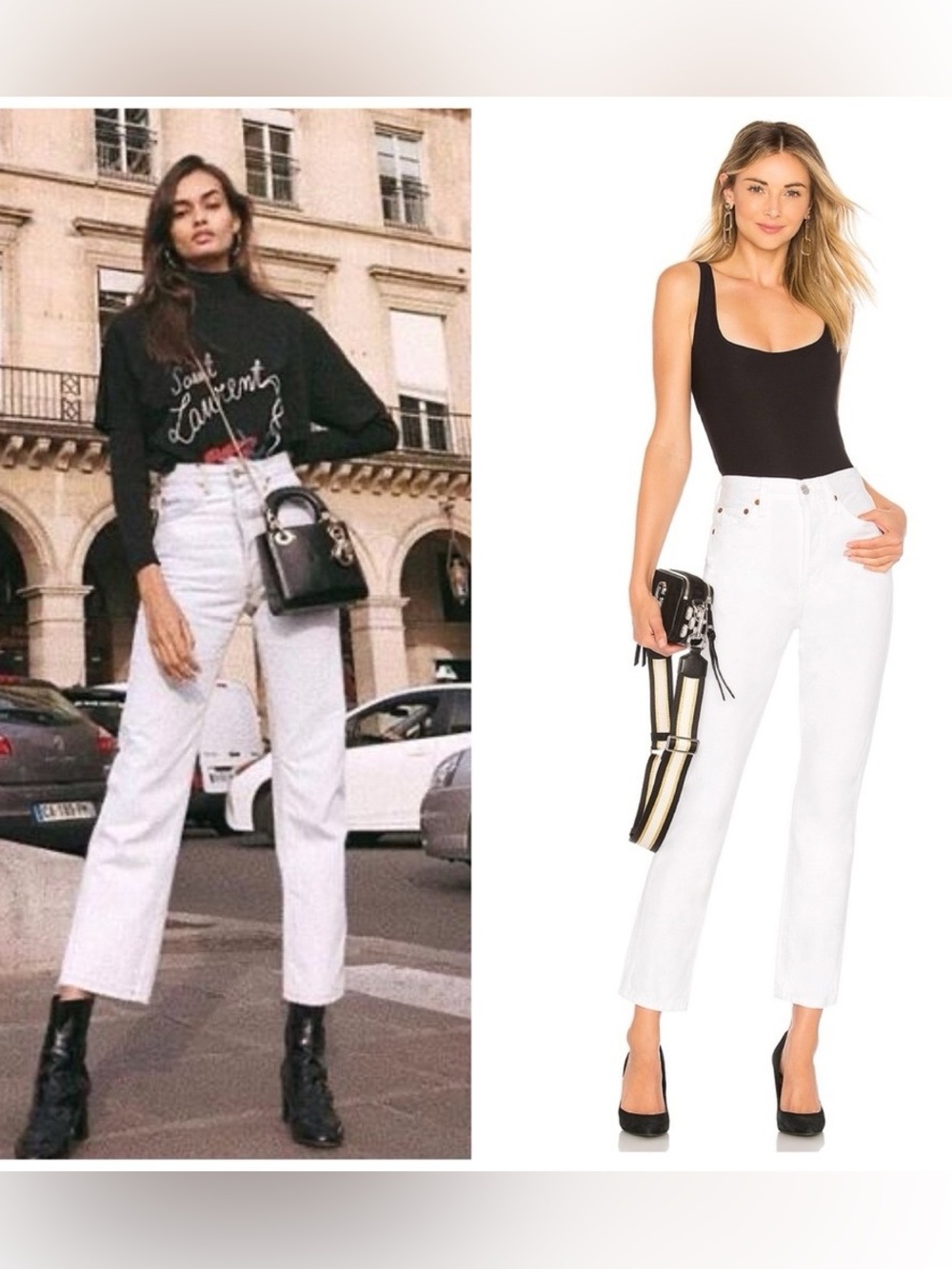 RE/DONE Double Needle Crop Jeans White 100% Cotton Size 25